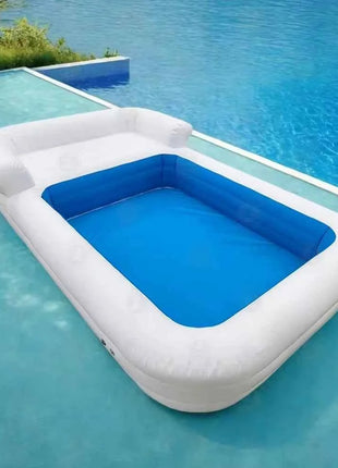 Piscina Gonfiabile Grande 5x3m in PVC Resistente con Lettino, Lussuosa Piscina Gonfiabile per Divertimento Familiare in Giardino per Adulti e Bambini