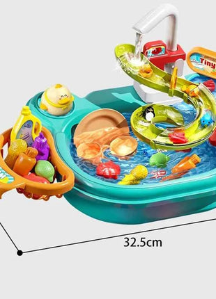 Puzzle per bambini Giochi di imitazione Giocattoli Lavapiatti Giocattoli Regalo Cucina Giocattoli interattivi 2 in 1 Scivolo Pesca Montessori Giocattoli