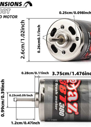 370 380 390 Brushed Motor DC MOTOR 30A KIT for 1:10 1:12 1:14 1:16 1:24 RC Monster CRAWLER AXIAL SCX24 B17 TAM54393 B17 TRX 7075