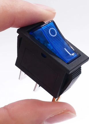 8 Pieces AC 250V/15A, 125V/20A LED Illuminated On/Off SPST 3 Pin 2 Position Mini Boat Rocker Toggle Switch Snap-in for DIY Home