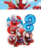 Set Decorazioni per Festa di Compleanno Spidey e Amici, Articoli per la Tavola, Bicchieri, Piatti, Palloncini, Striscione, Sacchetti Regalo, Decorazioni per Torte, Accessori per Bambini