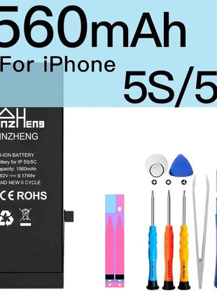 PINZHENG Real High Capacity Battery For iPhone 5S SE 6 6S 7 8 Plus X Xr Xs Max Phone Replacement Bateria Warranty One Year