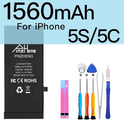 PINZHENG Real High Capacity Battery For iPhone 5S SE 6 6S 7 8 Plus X Xr Xs Max Phone Replacement Bateria Warranty One Year