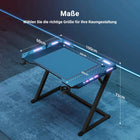 Claiks Gaming Desk with LED Light, Z-Frame Gaming Table with Cup Holder and Built-in Headphone Hook
