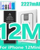 0 Cycle High Capacity Battery For iPhone 11 11Pro 12Pro 12 13 14 13Pro 14Pro Max Mini Phone Bateria + Free Tool Kit