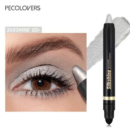 PECOLOVERS Champagne Brown Metallic Eyeshadow Stick - Waterproof, Long-Lasting Glitter Highlighter & Brightening Pencil Crayon
