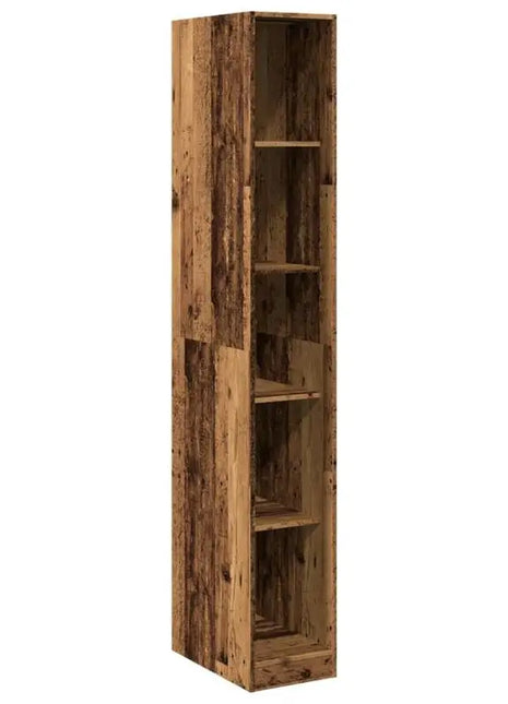 Armadio in legno vintage 30x50x200 cm in legno ingegnerizzato, effetto legno antico