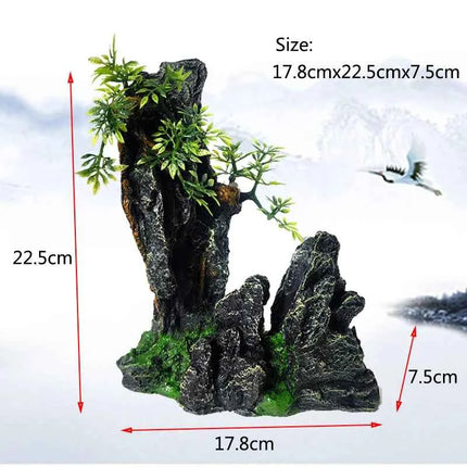Resin Aquarium Rockery Mountain Decoration Artificial View Rock Cave Stone Tree Fish Tank Ornament Aquarium Decor Home New