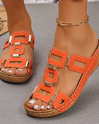 Women's Roman Style Large Size Sandals Beach Open Toe Slippers Summer Wedges Comfortable Outdoor Slip-on Shoes for Women