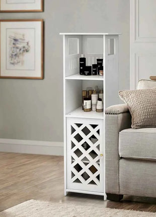 Bathroom cabinet, bathroom columns, bathroom cabinet with 1 door and shelves, for home, kitchen, living room, 78x22x22 cm