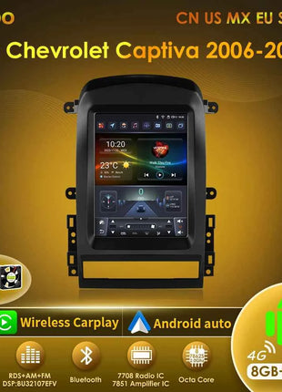 Hizpo 9.7" 2 Din Android Auto Car Radio for Chevrolet Captiva Sport 2006 - 2012 Multimedia Video Player Carplay  for Tesla Style