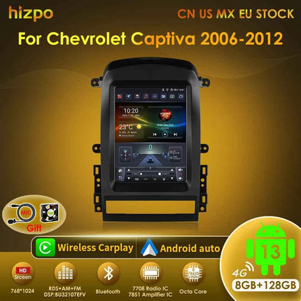 Hizpo 9.7" 2 Din Android Auto Car Radio for Chevrolet Captiva Sport 2006 - 2012 Multimedia Video Player Carplay  for Tesla Style