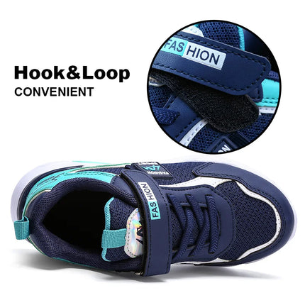Scarpe da ginnastica per bambini Scarpe sportive casual per bambini per ragazzi Scarpe da corsa per scuola per ragazze con gancio e anello per bambini in rete estiva traspirante