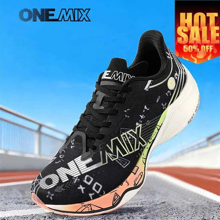 ONEMIX Sneakers Uomo Donna in Nylon con Piastra in Carbonio, Scarpe da Corsa e Allenamento con Ammortizzazione Integrale, Scarpe Sportive da Camminata