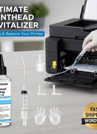 400mL Printhead Cleaning Kit for Epson HP Canon Brother, Universal Inkjet Printer Cleaner Solution, Liquid To Unclog Print Head