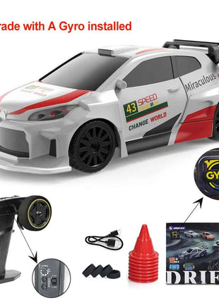 Upgraded Gyro 1/43 RC Drifting Car Racing RTR 4WD High Speed Radio Control Model 2.4G Drift Race Vehicle Mini Gifts