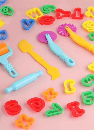 Puzzle Kit di strumenti per pasta da gioco per bambini Numero Lettere Simboli Frese Rulli per pasta Accessori per plastilina in argilla Giocattoli fai da te in età prescolare