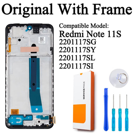 2201117 TG 2201117 SG Premium Lcd per Xiaomi Redmi Note 11 Display Touch Screen Digitizer Pannello di montaggio per Redmi Note 11S LCD