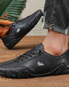 Classic Loafers Trendy Durable Artificial Leather Waterproof Anti Slip Casual Shoes for Outdoor Walking Men’s Motorcycle Boots
