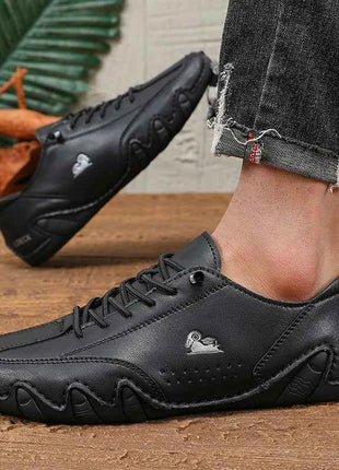 Classic Loafers Trendy Durable Artificial Leather Waterproof Anti Slip Casual Shoes for Outdoor Walking Men’s Motorcycle Boots