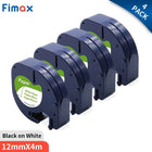 4/10PCS 91200 Compatible for DYMO LetraTag Label Tape  91220 91330 59421 Black on White 12mm*4m Paper for DYMO Label Printer