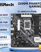 ASRock Z690M PHANTOM GAMING 4 Motherboard intel Z690 LGA1700 support 14900F 14700 13400 13600KF 12400 cpu DDR4 128GB M.2 cpu