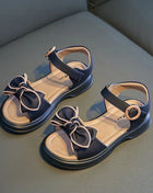 Sweet Princess Girls Sandals with Bow Classic Simple Summer 2024 New Kids Sandals for Girls Outdoor Beach Shoes Cute Bow-knot