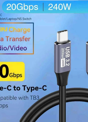 FDBRO 240W 20gb Carica Super Veloce Tipo-C Cavo USB3.2 Cavo USB di Ricarica Rapida Per iPhone 15 Pro Xiaomi MacBook iPad Google Switch
