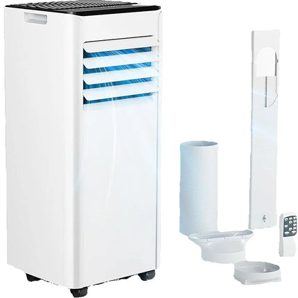 Condizionatore d'aria mobile 7000 BTU, 4-in-1, tubo di scarico, display, telecomando, kit per finestra, fino a 20 m², classe energetica A