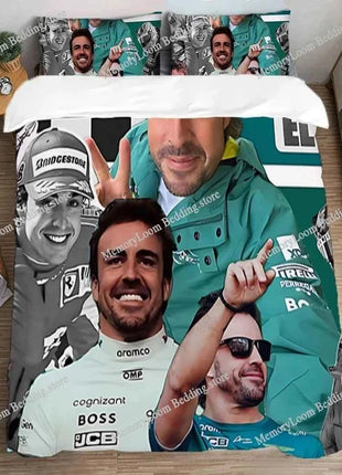 Single Double Large Size Queen Bed Comforter Sets A-Aston Martin Aramco Formula One TeamS Bedding Decorations Quilt Cover Set