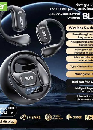 [Official Acer Product] Ohr510 Wireless Bluetooth Headphones Open-Ear Design Comfortable for Wearing Sports Running Fitness Compatible with Mobile Phones Tablets Laptops Multi-Device Compatibility
