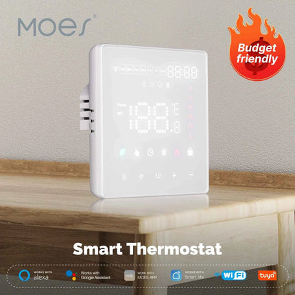 Moes Smart WiFi Zigbee Floor Heating Thermostat Tuya Compatible APP Control Schedule Energy Saving Child Lock Touchscreen