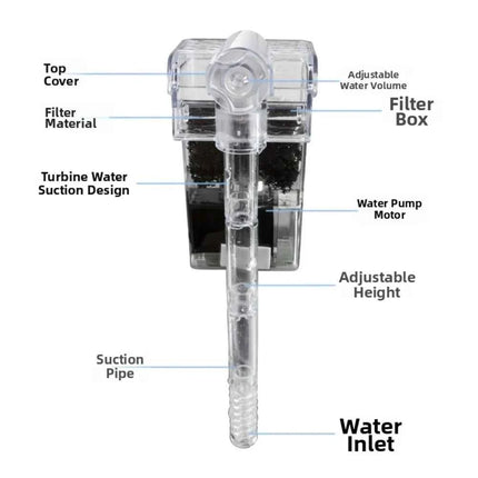 External Waterfall Filter Aquarium Silent Filter Pump USB Interface Filter Pump For Small Fish Tank Aquarium Accessories