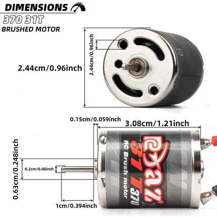 370 380 390 Brushed Motor DC MOTOR 30A KIT for 1:10 1:12 1:14 1:16 1:24 RC Monster CRAWLER AXIAL SCX24 B17 TAM54393 B17 TRX 7075