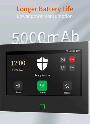 Staniot 7inch Lora Protection Kit WiFi 4G Tuya Smart Home Alarm System with 5000mAh Battery 500M Distance Works with Alexa