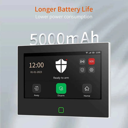 Staniot 7inch Lora Protection Kit WiFi 4G Tuya Smart Home Alarm System with 5000mAh Battery 500M Distance Works with Alexa