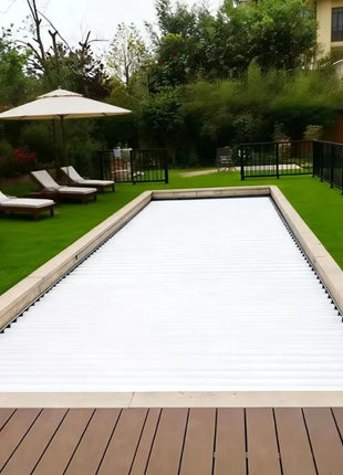 Fully Enclosed, Waterproof, Retractable, Insulated Automatic Pool Cover with Slats for Outdoor Pool Protection