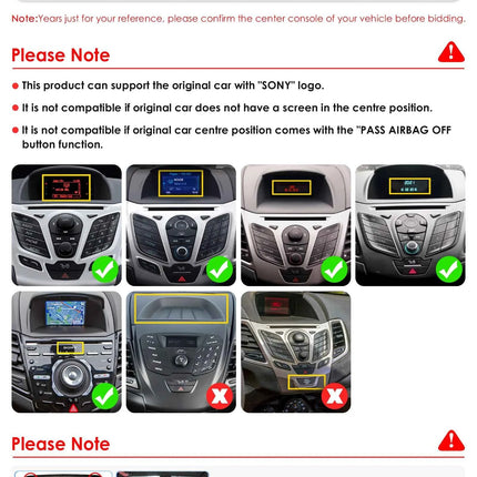 For Ford Fiesta Mk7 2009-2017 Wireless CarPlay for Apple Android Auto Car Radio GPS RDS WiFi 4G 8Core Multimedia Stereo 2din SWC