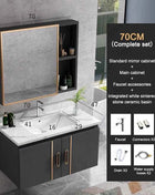 Bathroom Vanity Cabinet Set with Integrated Ceramic Sink Drain Accessories Wall Mounted Aluminum Storage Cabinet Mirror Combo
