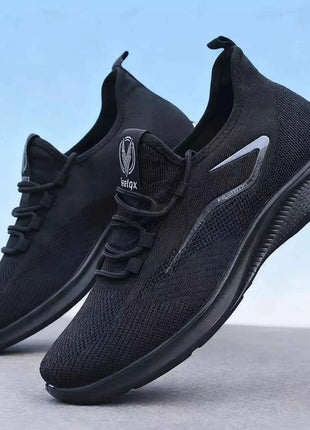 Scarpe da ginnastica in maglia da uomo leggere e traspiranti Scarpe da allenamento antiscivolo per la corsa di basket Scarpe sportive bianche nere Suola in PU