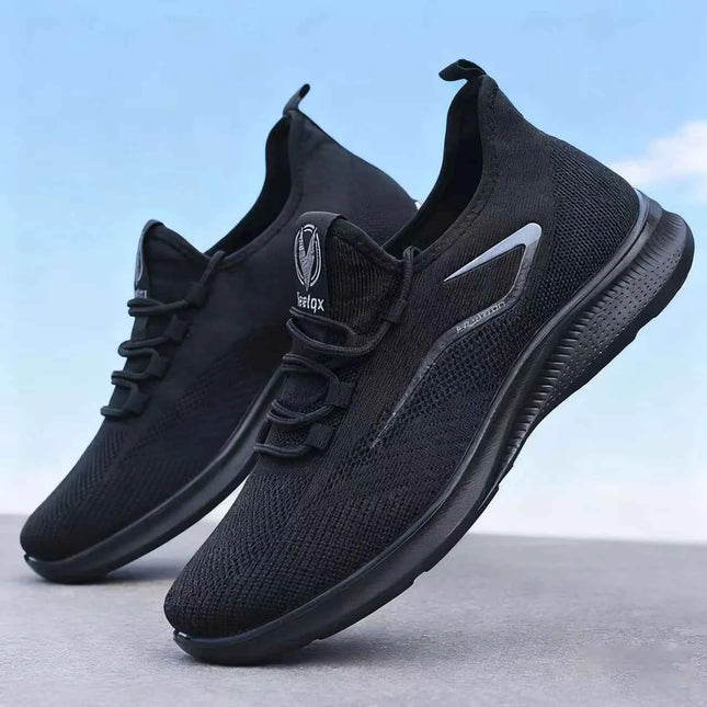 Scarpe da ginnastica in maglia da uomo leggere e traspiranti Scarpe da allenamento antiscivolo per la corsa di basket Scarpe sportive bianche nere Suola in PU