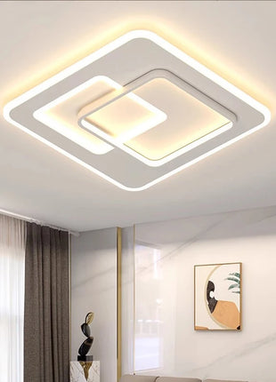 Lampada da soffitto moderna a LED Luci da soggiorno ultrasottili quadrate con telecomando Camera da letto Studio Sala da pranzo Decorazioni per la casa Apparecchio di illuminazione