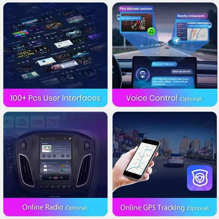 Junsun 9.7'' For Tesla Style Android Car Radio For Ford Focus 3 MK 3 2011-2019 Carplay Auto Stereo Multimedia Player 2Din 4G DSP