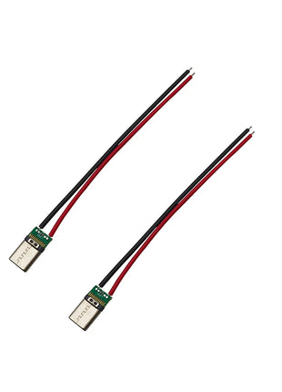 2/5/10 Pezzi Connettore USB Tipo C 10cm a 2 Pin Maschio e Femmina per Saldatura, Presa di Ricarica USB-C per Porte di Ricarica di Telefoni Cellulari