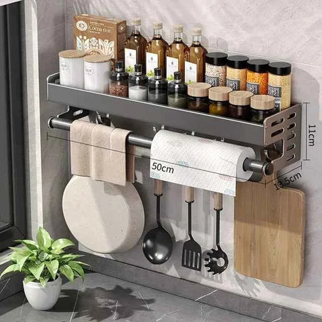 Portaspezie da Parete con Dispenser Olio e Aceto - Organizer Cucina