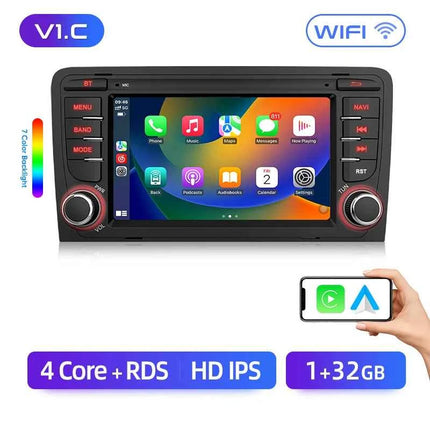 Junsun 7'' Wireless CarPlay Android Auto Car Radio Multimedia For Audi A3 8P S3 2003-2012 4G WiFi GPS Navigation Autoradio