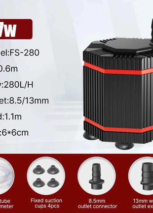 360° Fish Tank Submersible Pump Mini Filter Cleaning Small Bottom Suction Pump Water Circulation Filter Pump Water Change Silent