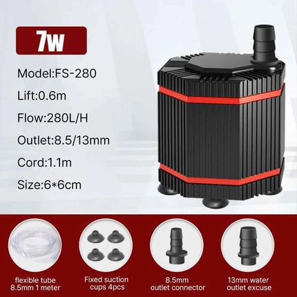 360° Fish Tank Submersible Pump Mini Filter Cleaning Small Bottom Suction Pump Water Circulation Filter Pump Water Change Silent