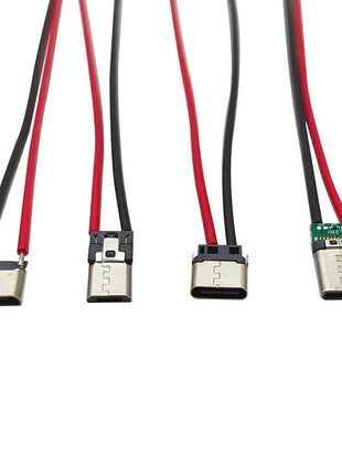 2/5/10 Pezzi Connettore USB Tipo C 10cm a 2 Pin Maschio e Femmina per Saldatura, Presa di Ricarica USB-C per Porte di Ricarica di Telefoni Cellulari