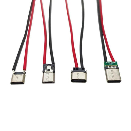2/5/10 Pezzi Connettore USB Tipo C 10cm a 2 Pin Maschio e Femmina per Saldatura, Presa di Ricarica USB-C per Porte di Ricarica di Telefoni Cellulari